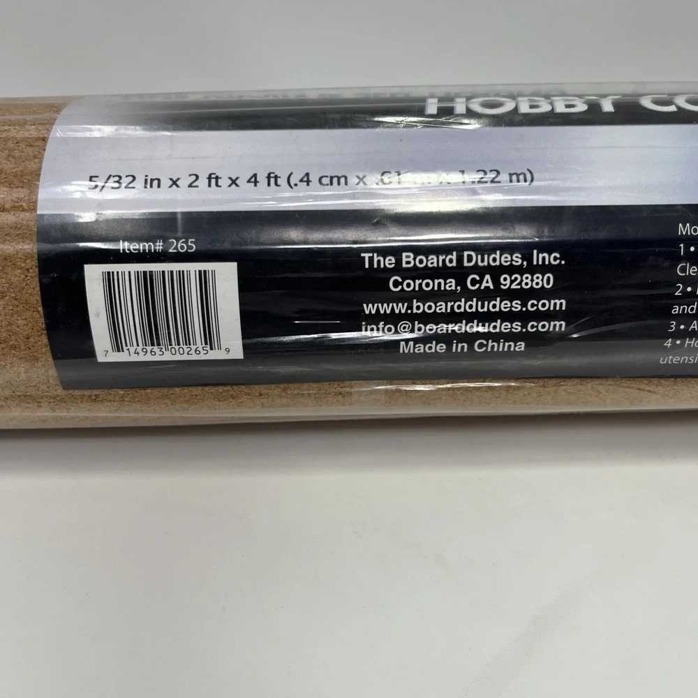 The Board Dudes Cork Roll 5/32x24x48 NEW Cork Board Arts & Crafts Design Mega‎